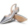 DREAM PAIRS Womens Slingback Kitten Low Block Heels Closed Pointed Toe Ankle Strap Elegant Dressy Pumps Wedding Party Dress Shoes for Women(Silver)