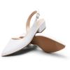 DREAM PAIRS Womens Slingback Kitten Low Block Heels Closed Pointed Toe Ankle Strap Elegant Dressy Pumps Wedding Party Dress Shoes for Women(White)
