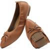 DREAM PAIRS Women’s Foldable Flats Shoes Pointed Toe Ballet Flats Bowknot Comfort Slip on Dress Shoes(Brown)