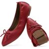 DREAM PAIRS Women’s Foldable Flats Shoes Pointed Toe Ballet Flats Bowknot Comfort Slip on Dress Shoes(Red)