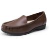 DREAM PAIRS Women’s Loafers Slip On Casual Comfortable Lightweight Business Work Office Flat Shoes with Arch Support(Brown)