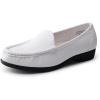 DREAM PAIRS Women’s Loafers Slip On Casual Comfortable Lightweight Business Work Office Flat Shoes with Arch Support(White)
