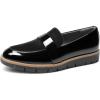 DREAM PAIRS Women’s Loafers, Slip-On Business Casual Work Shoes(Black-pat)