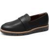DREAM PAIRS Women’s Loafers, Slip-On Business Casual Work Shoes(Black-pu)