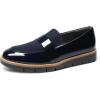 DREAM PAIRS Women’s Loafers, Slip-On Business Casual Work Shoes(Navy-pat)