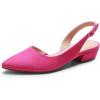 DREAM PAIRS Womens Slingback Kitten Low Block Heels Closed Pointed Toe Ankle Strap Elegant Dressy Pumps Wedding Party Dress Shoes for Women(Pink)