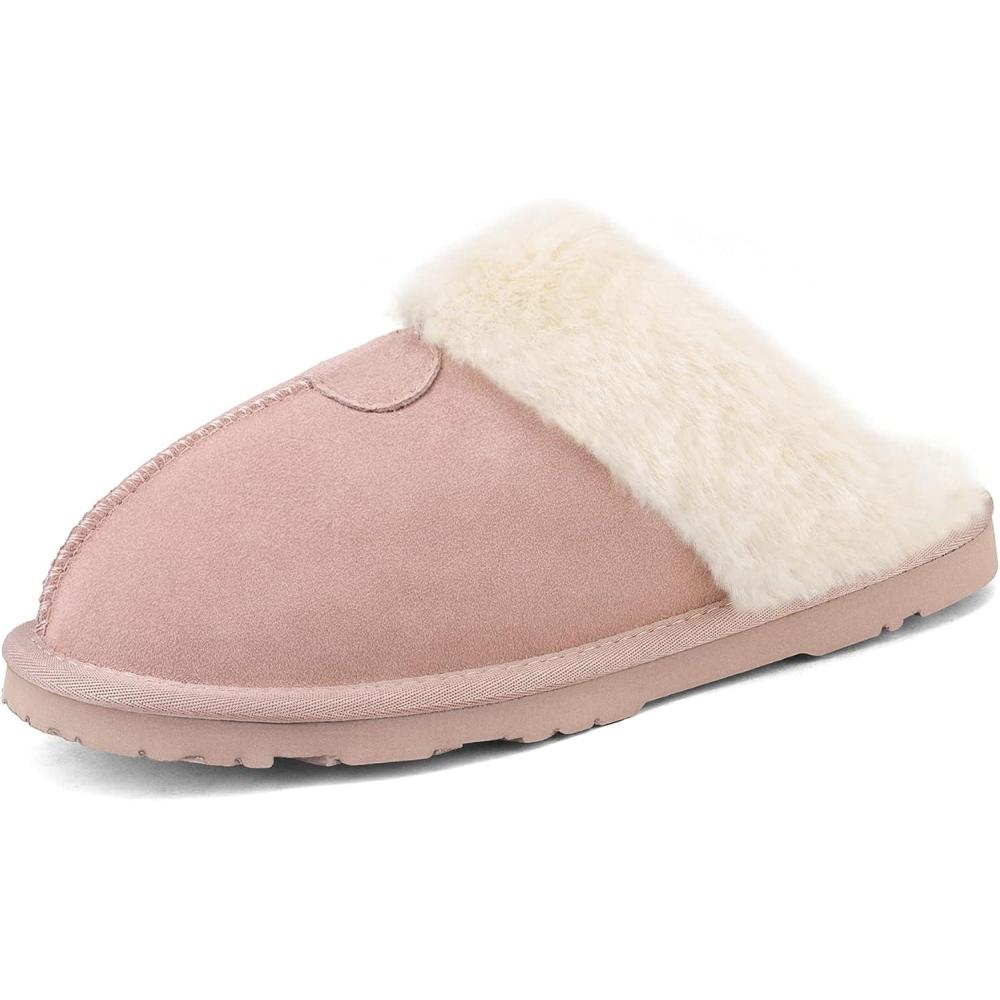 imageDREAM PAIRS Womens House Slippers Indoor Fuzzy Fluffy Furry Cozy Home Bedroom Comfy Winter Cute Warm Outdoor Shoes FuzzyEasyPink