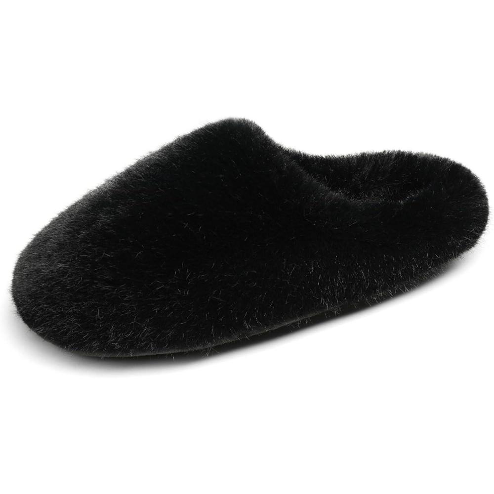 imageDREAM PAIRS Womens Plush Fuzzy Slip on Indoor Outdoor Winter House SlippersBlack