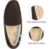 DREAM PAIRS Men’s House Slippers Moccasin Indoor Outdoor Fuzzy Furry Loafers Suede Leather Warm Comfortable Shoes(Brown)