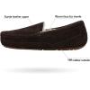 DREAM PAIRS Men’s House Slippers Moccasin Indoor Outdoor Fuzzy Furry Loafers Suede Leather Warm Comfortable Shoes(Brown)