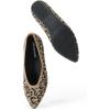 DREAM PAIRS Pointed Toe Flats for Women, Comfortable Dressy Knit Ballet Flats with Arch Support, Women’s Dress Shoes for Work Office Business Casual Travel(Leopard)