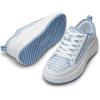 DREAM PAIRS Women Platform Chunky Lightweight Comfortable Casual Lace-Up Sky Walking Fashion Sneakers(White/Blue)