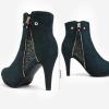 DREAM PAIRS Women’s Ankle Boots High Stiletto Heel Booties Fashion Zipper Short Boots(Classic Dark/Blue)