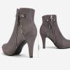 DREAM PAIRS Women’s Ankle Boots High Stiletto Heel Booties Fashion Zipper Short Boots(Classic Light/Grey)