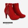DREAM PAIRS Women’s Ankle Boots High Stiletto Heel Booties Fashion Zipper Short Boots(Classic Red)