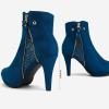 DREAM PAIRS Women’s Ankle Boots High Stiletto Heel Booties Fashion Zipper Short Boots(Classic Royal/Blue)