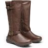 DREAM PAIRS Women’s Faux Fur Knee High Boot Round Toe Fall Winter Boots(Brown)