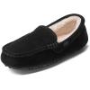 DREAM PAIRS Women’s Fuzzy House Slippers Cozy Faux Fur Micro Suede Moccasins Slip on Loafer Shoes for Indoor and Outdoor(Black)
