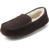 DREAM PAIRS Women’s Fuzzy House Slippers Cozy Faux Fur Micro Suede Moccasins Slip on Loafer Shoes for Indoor and Outdoor(Brown)