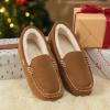 DREAM PAIRS Women’s Fuzzy House Slippers Cozy Faux Fur Micro Suede Moccasins Slip on Loafer Shoes for Indoor and Outdoor(Chesnut)