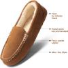 DREAM PAIRS Women’s Fuzzy House Slippers Cozy Faux Fur Micro Suede Moccasins Slip on Loafer Shoes for Indoor and Outdoor(Chesnut)