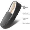 DREAM PAIRS Women’s Fuzzy House Slippers Cozy Faux Fur Micro Suede Moccasins Slip on Loafer Shoes for Indoor and Outdoor(Grey)