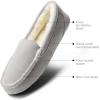 DREAM PAIRS Women’s Fuzzy House Slippers Cozy Faux Fur Micro Suede Moccasins Slip on Loafer Shoes for Indoor and Outdoor(Light Grey)