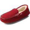 DREAM PAIRS Women’s Fuzzy House Slippers Cozy Faux Fur Micro Suede Moccasins Slip on Loafer Shoes for Indoor and Outdoor(Red)