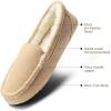 DREAM PAIRS Women’s Fuzzy House Slippers Cozy Faux Fur Micro Suede Moccasins Slip on Loafer Shoes for Indoor and Outdoor(Sand)