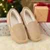DREAM PAIRS Women’s Fuzzy House Slippers Cozy Faux Fur Micro Suede Moccasins Slip on Loafer Shoes for Indoor and Outdoor(Sand)