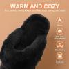 DREAM PAIRS Women’s House Slippers Indoor Fuzzy Fluffy Furry Cozy Home Bedroom Comfy Winter Cute Warm Outdoor Shoes FuzzyEasy(Black)