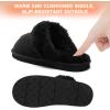 DREAM PAIRS Women’s House Slippers Indoor Fuzzy Fluffy Furry Cozy Home Bedroom Comfy Winter Cute Warm Outdoor Shoes FuzzyEasy(Black)