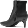 DREAM PAIRS Women’s Kitten Heel Ankle Boots Pointed Toe Side Zipper Fall Leather Ankle Booties for Office Work(Black-pu)