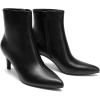 DREAM PAIRS Women’s Kitten Heel Ankle Boots Pointed Toe Side Zipper Fall Leather Ankle Booties for Office Work(Black-pu)
