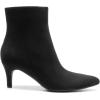 DREAM PAIRS Women’s Kitten Heel Ankle Boots Pointed Toe Side Zipper Fall Leather Ankle Booties for Office Work(Black-suede)