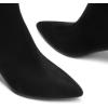 DREAM PAIRS Women’s Kitten Heel Ankle Boots Pointed Toe Side Zipper Fall Leather Ankle Booties for Office Work(Black-suede)