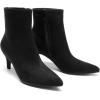 DREAM PAIRS Women’s Kitten Heel Ankle Boots Pointed Toe Side Zipper Fall Leather Ankle Booties for Office Work(Black-suede)