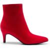 DREAM PAIRS Women’s Kitten Heel Ankle Boots Pointed Toe Side Zipper Fall Leather Ankle Booties for Office Work(Red)