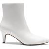 DREAM PAIRS Women’s Kitten Heel Ankle Boots Pointed Toe Side Zipper Fall Leather Ankle Booties for Office Work(White)