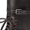 DREAM PAIRS Women’s Knee High Boots Combat Boots Goth Boot Lace Up Adjustable Buckles Chunky Low Heel Fall Booties with Side Zipper to Put on and off(Brown)