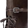 DREAM PAIRS Women’s Knee High Boots Combat Boots Goth Boot Lace Up Adjustable Buckles Chunky Low Heel Fall Booties with Side Zipper to Put on and off(Dark Brown)