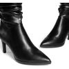 DREAM PAIRS Women’s Mid Calf Boots High Heels Pointed Toe Zip Fashion Dressy Boot(Black)