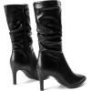 DREAM PAIRS Women’s Mid Calf Boots High Heels Pointed Toe Zip Fashion Dressy Boot(Black)