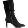 DREAM PAIRS Women’s Mid Calf Boots High Heels Pointed Toe Zip Fashion Dressy Boot(Black-suede)