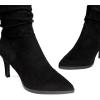 DREAM PAIRS Women’s Mid Calf Boots High Heels Pointed Toe Zip Fashion Dressy Boot(Black-suede)