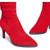 DREAM PAIRS Women’s Mid Calf Boots High Heels Pointed Toe Zip Fashion Dressy Boot(Red-suede)