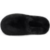 DREAM PAIRS Women’s Plush Fuzzy Slip on Indoor Outdoor Winter House Slippers(Black)