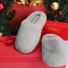 DREAM PAIRS Women’s Plush Fuzzy Slip on Indoor Outdoor Winter House Slippers(Grey)
