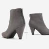 DREAM PAIRS Women’s Pointed Toe Ankle Boots High Heel Booties Fashion Zipper Dress Boots(Light/Grey/Suede)