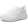 DREAM PAIRS Women Platform Chunky Lightweight Comfortable Casual Lace-Up Sky Walking Fashion Sneakers(All White)